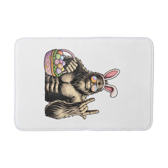 Funny Bigfoot Easter Egg Rock Sasquatch Easter Day Badematte (Vorderseite)