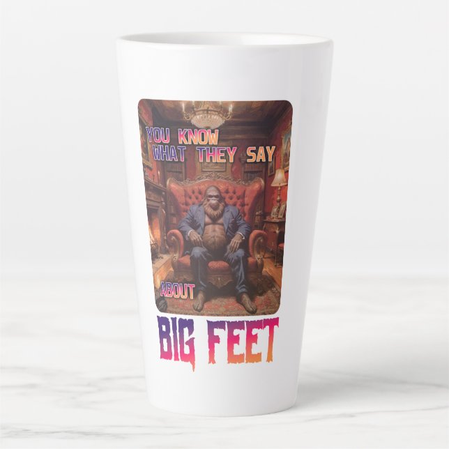 Funny Bigfoot Feet Meme Milchtasse (Vorderseite)