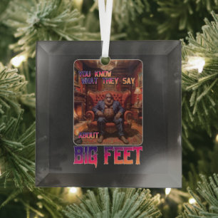 Funny Bigfoot Feet Meme Ornament Aus Glas