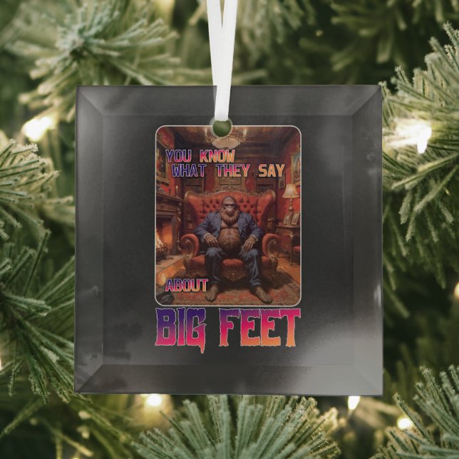 Funny Bigfoot Feet Meme Ornament Aus Glas (Insitu)