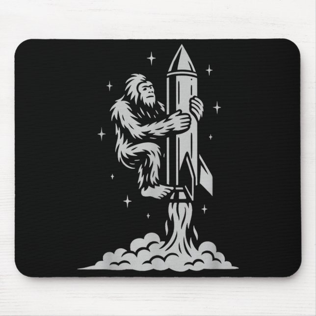 Funny Bigfoot Flying Into Space With Stars And Cos Mousepad (Vorne)