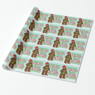 Funny Bigfoot Frohe Christmas Sasquatch Pun Geschenkpapier