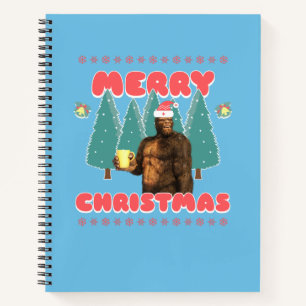 Funny Bigfoot - Frohe Weihnachten Notizbuch