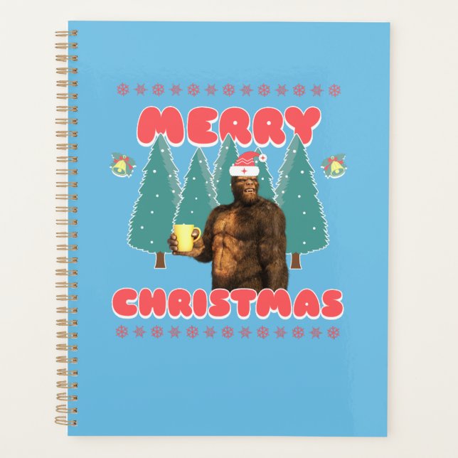 Funny Bigfoot - Frohe Weihnachten Planer (Vorderseite)