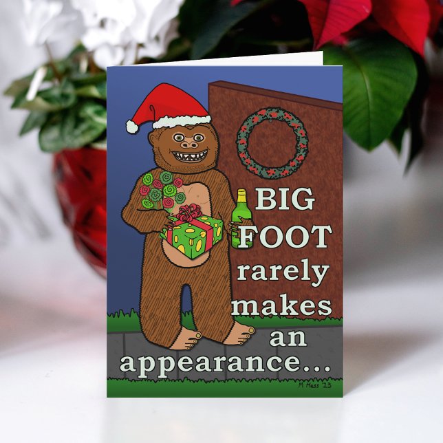 Funny Bigfoot Frohe Weihnachtspun Sasquatch Feiertagskarte (Von Creator hochgeladen)