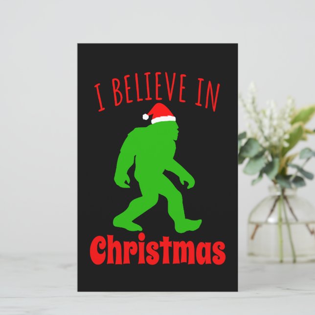 Funny Bigfoot glaube ich an Weihnachten (Stehend Vorderseite)