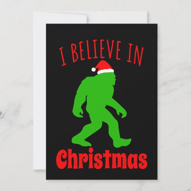 Funny Bigfoot glaube ich an Weihnachten Dankeskarte (Vorderseite)