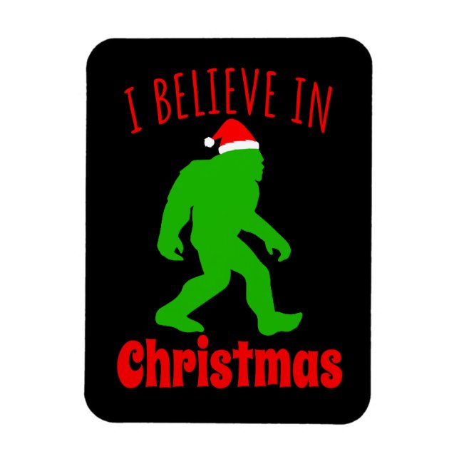 Funny Bigfoot glaube ich an Weihnachten Magnet (Vertikal)