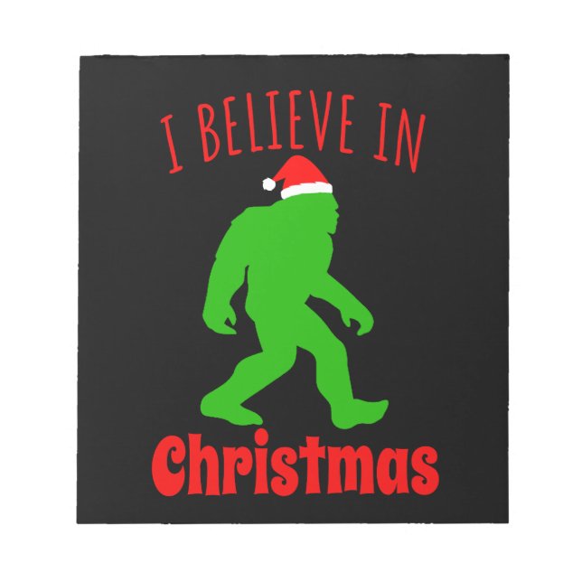 Funny Bigfoot glaube ich an Weihnachten Notizblock (Vorderseite)