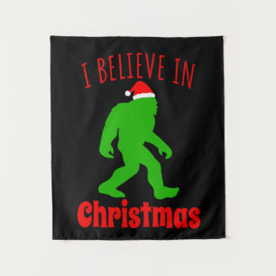 Funny Bigfoot glaube ich an Weihnachten Wandteppich
