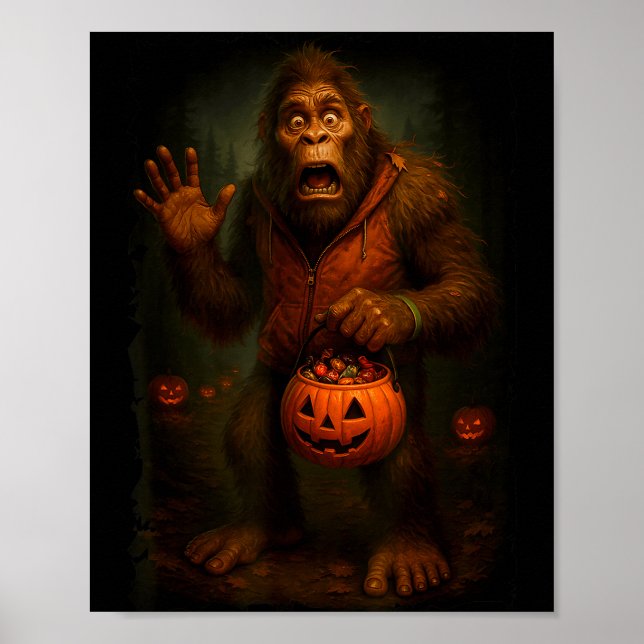 Funny Bigfoot Halloween  Poster (Vorne)