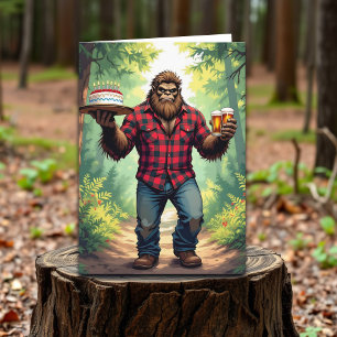Funny Bigfoot Happy Birthday Husband Karte