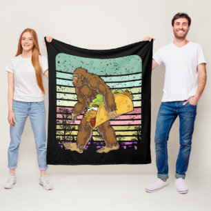 Funny Bigfoot Holding A Taco Fleecedecke