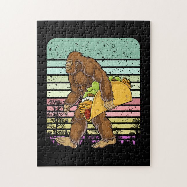 Funny Bigfoot Holding A Taco Puzzle (Vertikal)