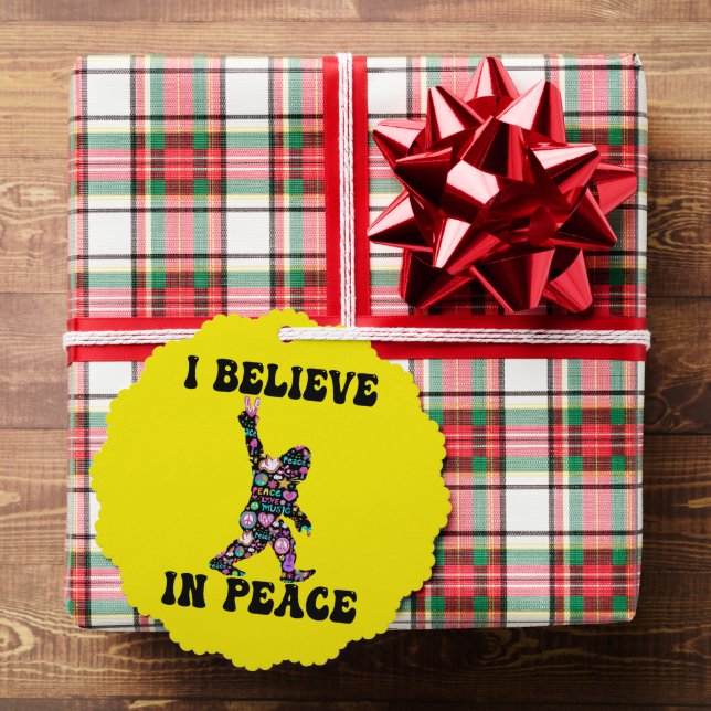Funny Bigfoot Ich glaube an den Frieden Ornament Karte (Insitu (Geschenk))