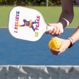Funny Bigfoot Ich glaube an den Frieden Pickleball Schläger