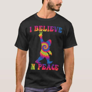 Funny Bigfoot Ich glaube an den Frieden T-Shirt