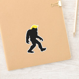 Funny Bigfoot in Trump Gelben Haar 2024 Wahlen Aufkleber