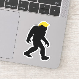 Funny Bigfoot in Trump Gelben Haar 2024 Wahlen Aufkleber
