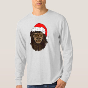 Funny Bigfoot In Weihnachtsmannmütze Sasquatch Spa T-Shirt