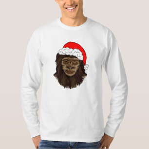 Funny Bigfoot In Weihnachtsmannmütze Sasquatch Spa T-Shirt