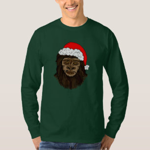 Funny Bigfoot In Weihnachtsmannmütze Sasquatch Spa T-Shirt