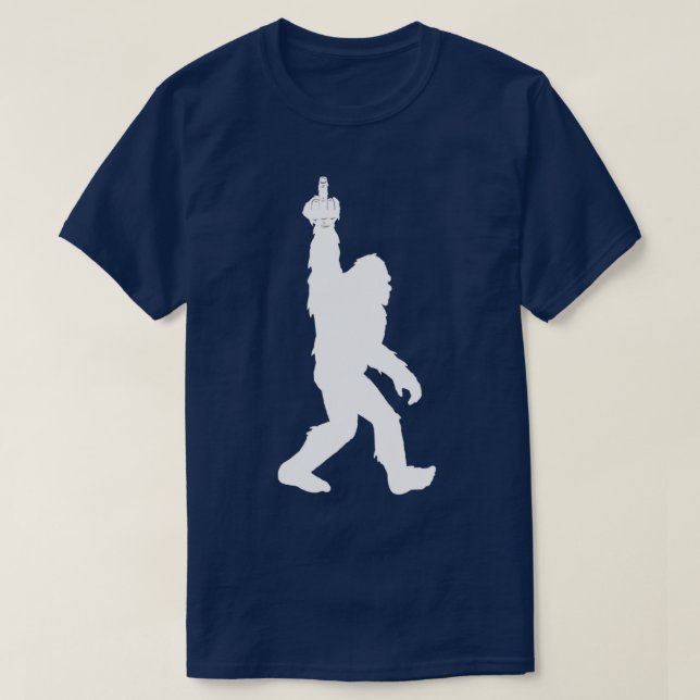 Funny Bigfoot Middle Finger für Squatch Gläubiger T-Shirt (Design vorne)