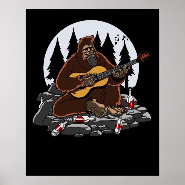 Funny Bigfoot Mountain Camping Wandern Poster (Vorne)
