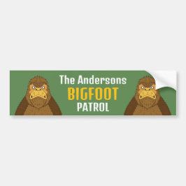 Funny Bigfoot Patrol Personalisiert Autoaufkleber