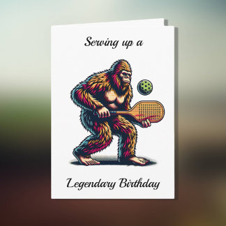Funny Bigfoot Pickleball Geburtstag Karte