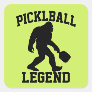 Funny Bigfoot Pickleball Legend Quadratischer Aufkleber