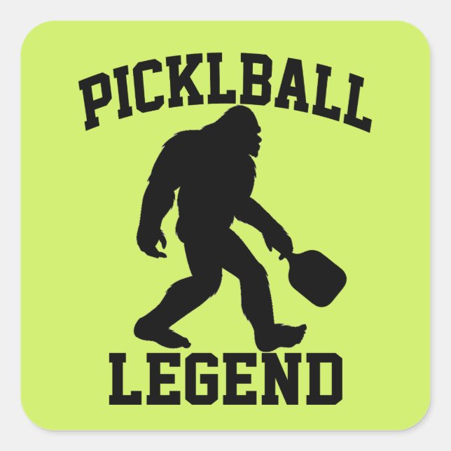 Funny Bigfoot Pickleball Legend Quadratischer Aufkleber (Vorderseite)