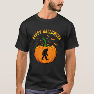 Funny Bigfoot Pumpkin Happy Halloween T-Shirt