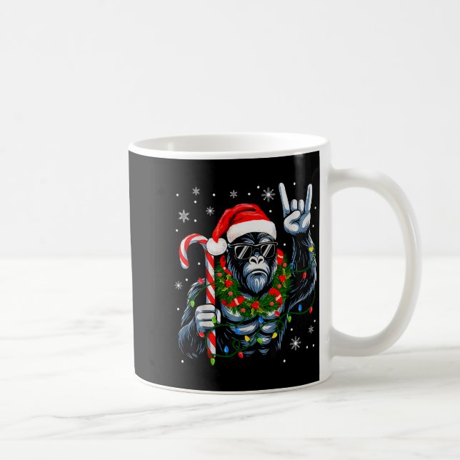 Funny Bigfoot Rock On Pajamas Pjs Christmas Xmas M Kaffeetasse (Rechts)