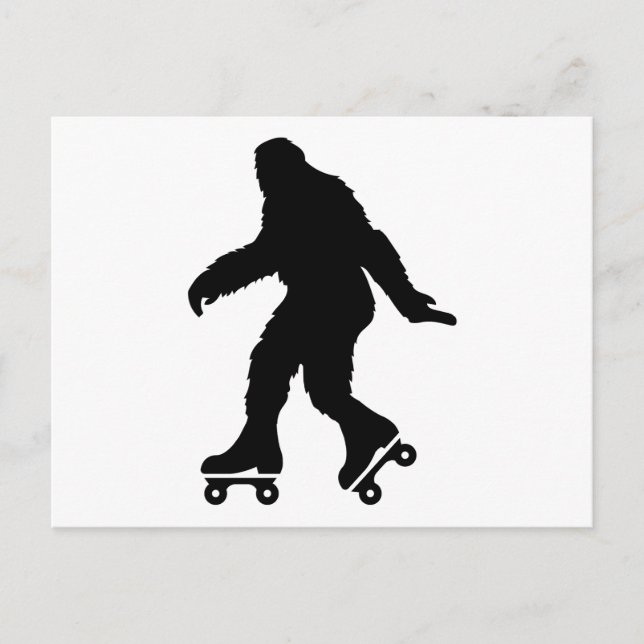 Funny Bigfoot Roller Skaten Postkarte (Vorderseite)