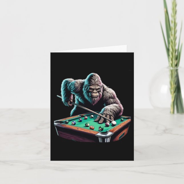 Funny Bigfoot Sasquatch Billiards Billard Pool Pla Karte (Vorderseite)