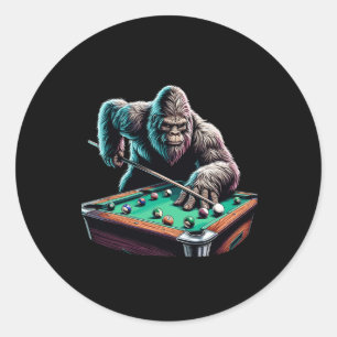 Funny Bigfoot Sasquatch Billiards Billard Pool Pla Runder Aufkleber