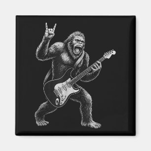 Funny Bigfoot Sasquatch Gitarre spielen, Rock und Magnet
