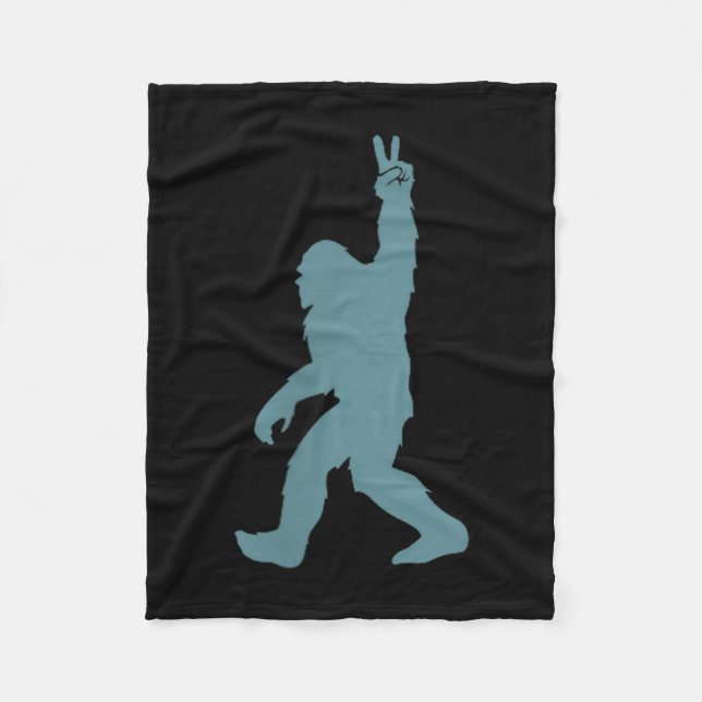 Funny Bigfoot Sasquatch Peace Sign Big Foot Squatc Fleecedecke (Vorderseite)