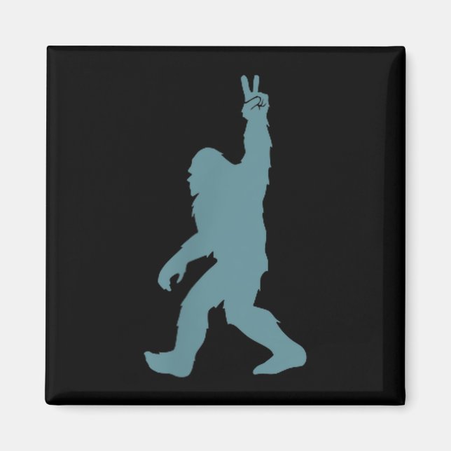 Funny Bigfoot Sasquatch Peace Sign Big Foot Squatc Magnet (Vorne)