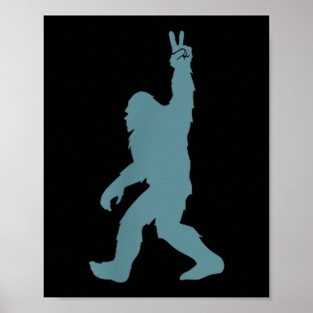 Funny Bigfoot Sasquatch Peace Sign Big Foot Squatc Poster (Vorne)