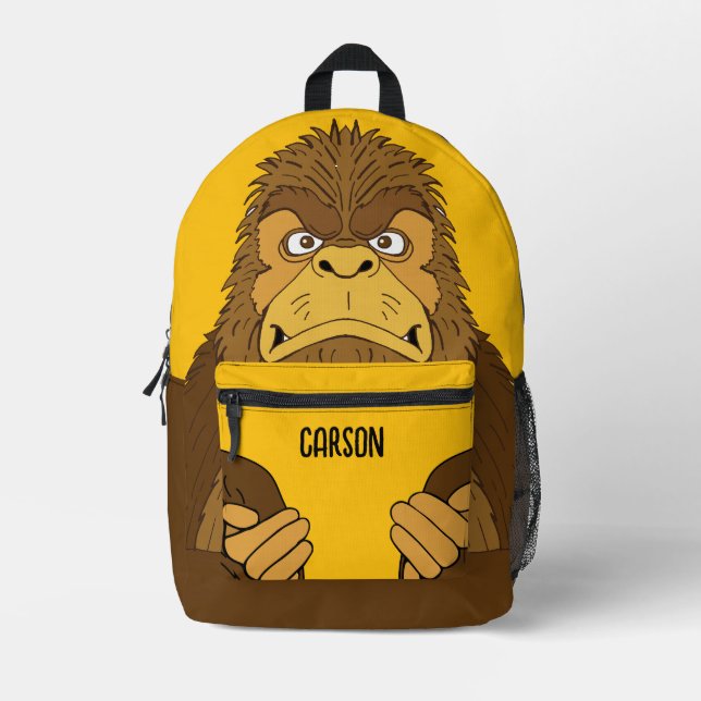 Funny Bigfoot Sasquatch Personalisiert Bedruckter Rucksack (Vorderseite)