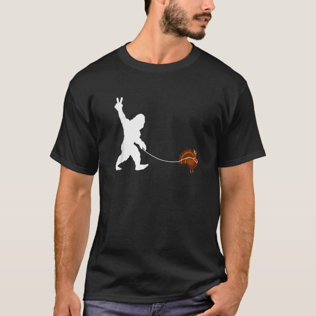 Funny Bigfoot Sasquatch Türkei Wandern Herbst als T-Shirt (Vorderseite)