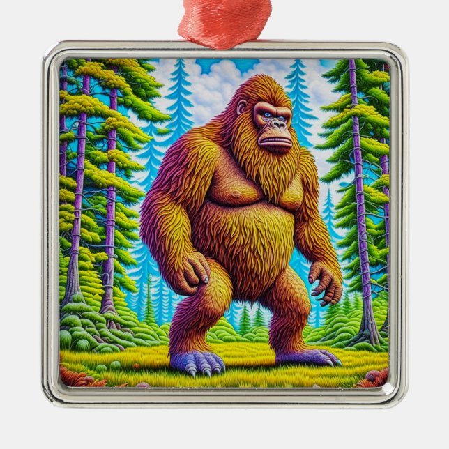 Funny Bigfoot Sasquatch Weihnachten Ornament Aus Metall (Vorne)