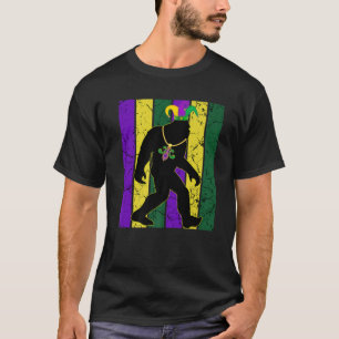 Funny Bigfoot Sasquatsh Jester Maske für Mardi Gra T-Shirt