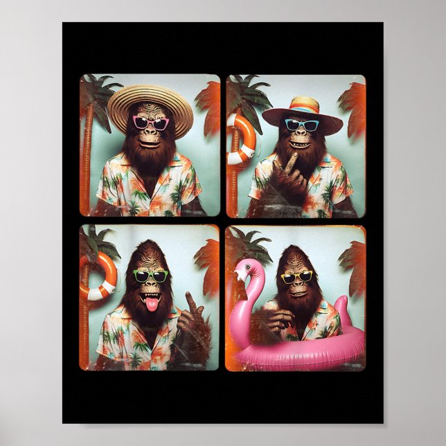 Funny Bigfoot Sommerurlaub Fotobooth Funny Sas Poster (Vorne)