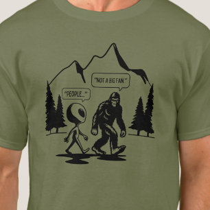 Funny Bigfoot und Alien Anti Social Introvertierte T-Shirt