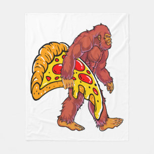 Funny Bigfoot Wandern mit großer Pizza Slice Fleecedecke