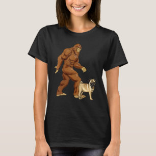 Funny Bigfoot Wandern Mops Sasquatch Dog T-Shirt