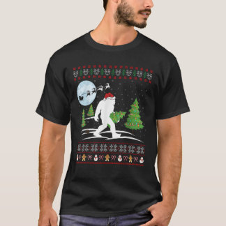 Funny Bigfoot Weihnachtsgeschenk Weihnachtsmannmüt T-Shirt
